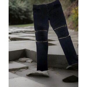 8IGHTH DSTRKT Jeans Mens 36x34 Black BIKER Grunge Denim Mid RISE Y2K GOTH EMO